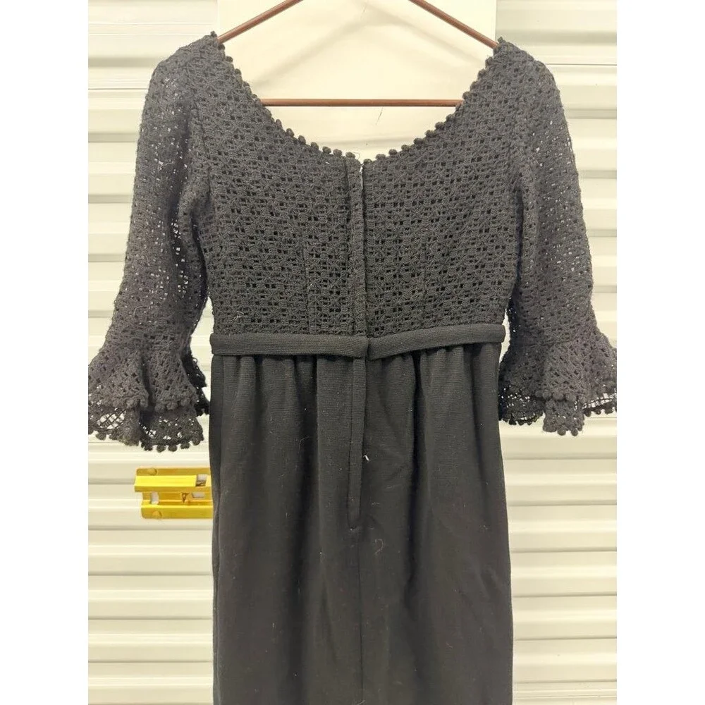 Vintage Don Sophisticates Black Crochet Dress